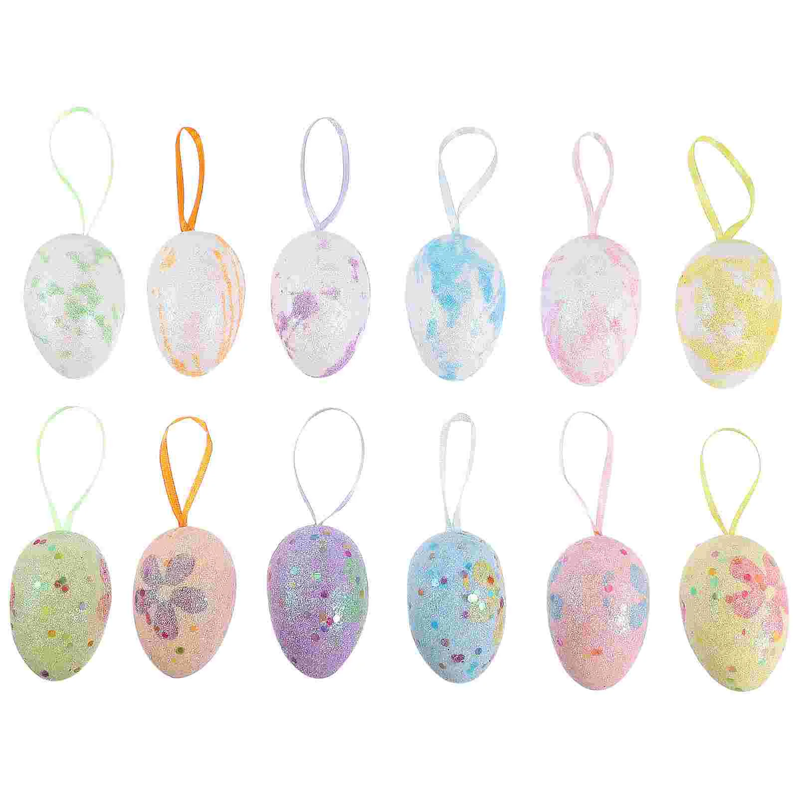 

12Pcs Easter Egg Hanging Ornaments Children Easter Home Hanging Eggs