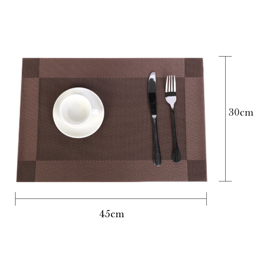 

Placemats Table Mat PVC Square Non-Slip Washable Kitchen Dining Insulation Heat Resistant Mat