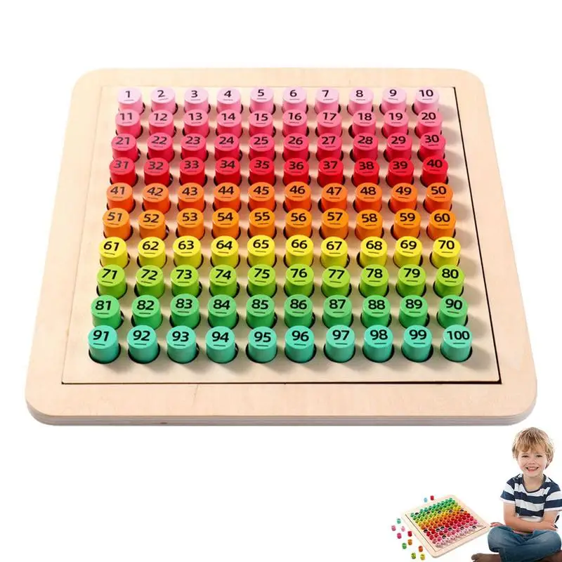 

Hundred Board Montessori 1-100 Wooden Montessori Math Hundred Board Number Board For 3-12-year-old Toddlers Counting To 100 For