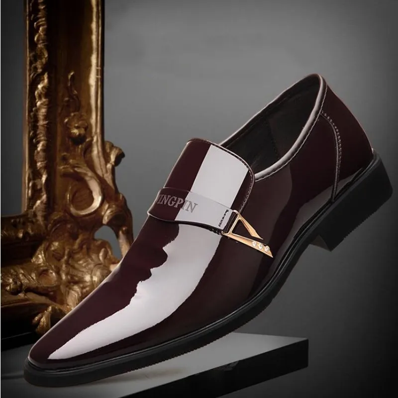 Men Dress Leather Shoes Slip on Patent Leather Mens Casual Oxford Shoe Moccasin Glitter Male Footwear Pointed Toe Shoes for Men 3 Men Dress Leather Shoes Slip on Patent Leather Mens Casual Oxford Shoe Moccasin Glitter Male Footwear Pointed Toe Shoes for Men 3