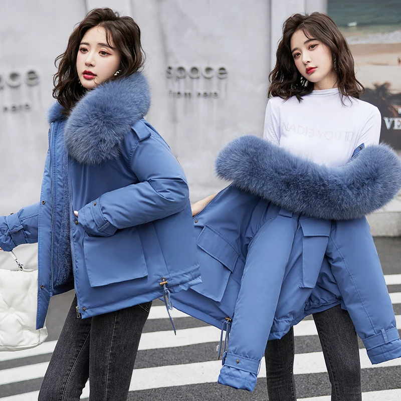 Winter Jacket Women 2022 Warm Thick Down Cotton Parka Mujer Casual Slim Black Overcoat Hooded Winter Coat Female Clothing