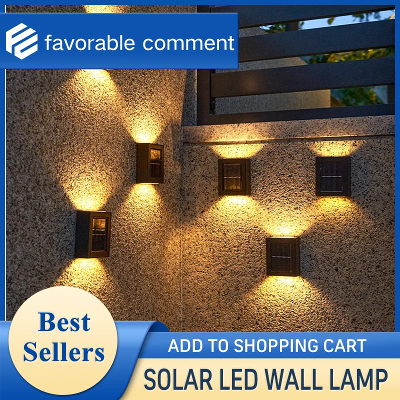 

Solar LED Wall Light Outdoor Waterproof Wall Lamp Garden Arrangement Terrace Balcony Landscape Atmosphere Decoration Solar Lamps