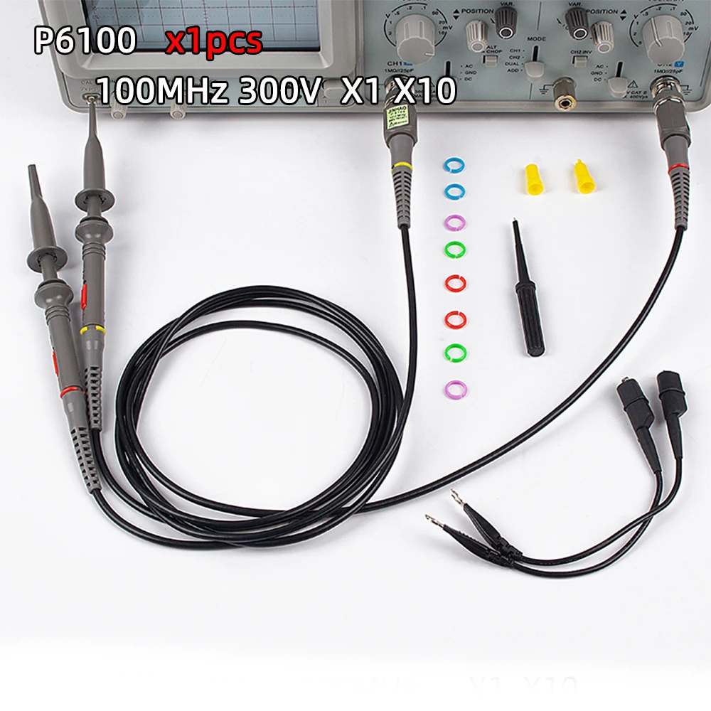 

1 шт., зонд осциллографа P6100, 100 МГц, X10 X1