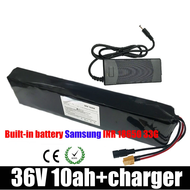 

36V 10ah Battery 18650 Pack 10S 3P With 15A BMS And 42V 2A Charger For Scooters And Electric Bicycles Motors Less Than 500W
