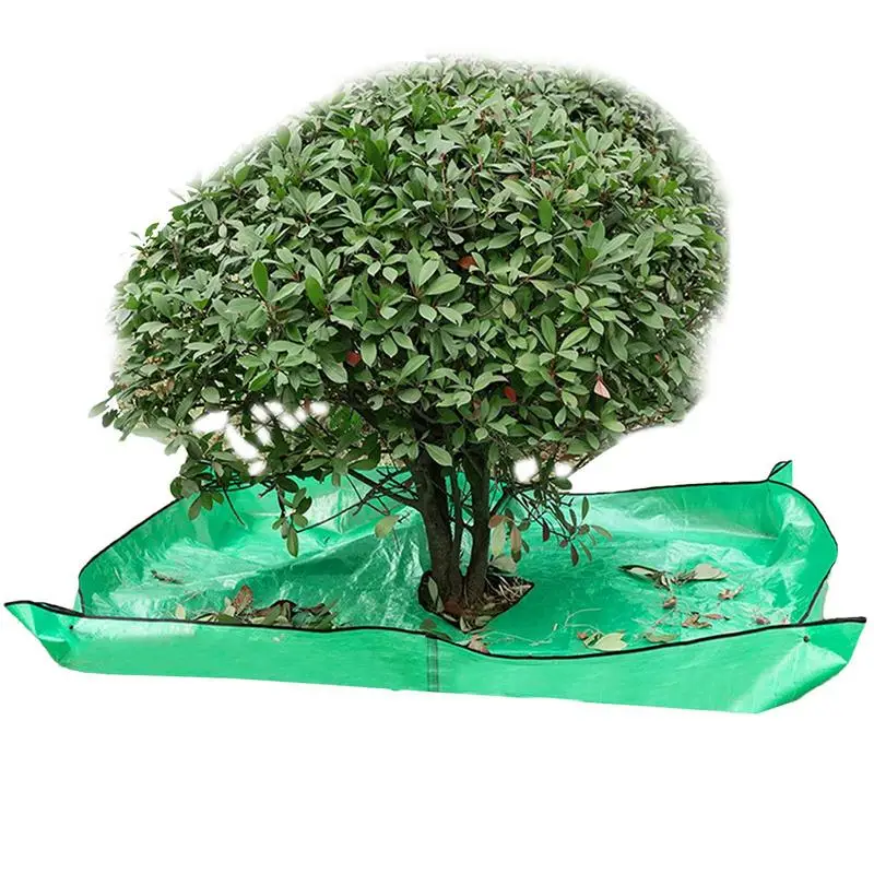 

Bush Trimming Catcher Shrub Trimming Tarps With 12in Hole Garden Tree Pruning Waterproof Tarp Four Corners Corner Buckles Stand