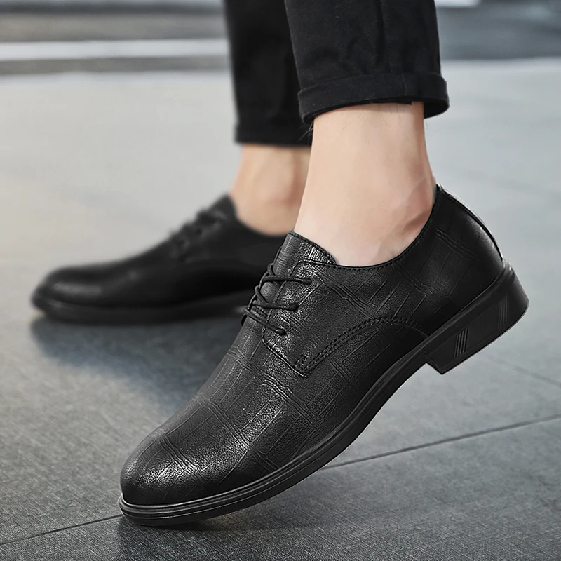 

Brogue Leather Men Derby Shoes Formal Dress Shoes Men Casual Leather Shoes Oxford Shoes for Men British Business Evening Dress
