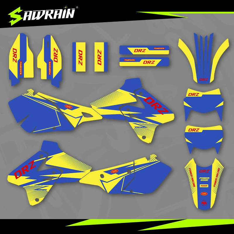 Фото Наборы наклеек с графикой мотоцикла Sawrain для SUZUKI 99-22 DRZ400-S-SM-E 06 №1