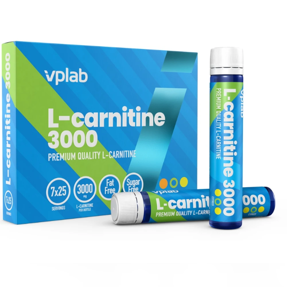 Л-карнитин VPLAB L-Сarnitine Liquid 3000мg NEW Citrus 7ампул x 25мл |