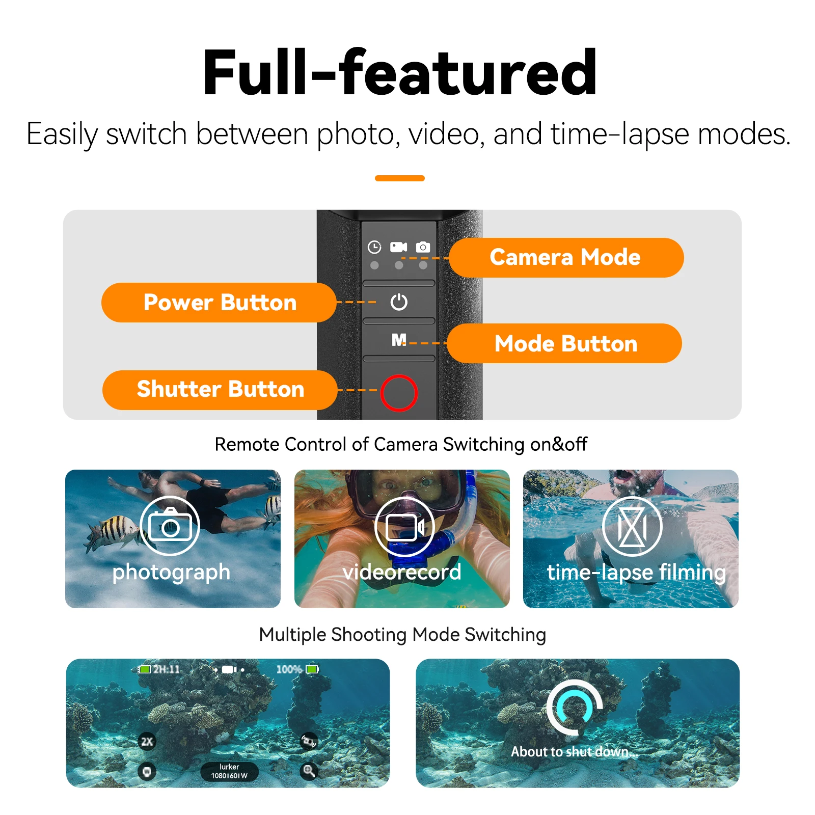 TELESIN плавучесть-бар палка для селфи водонепроницаемая с ремешком на руку