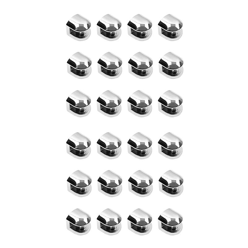 

24Pcs Glass Brackets Adjustable Zinc Alloy Glass Clip Shelf Clamp Holder Flat Back Mount Holder for Staircase Handrail