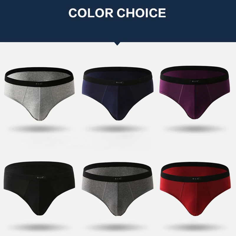 Lots Cotton underpants Cotton Shorts triangular men pants head pants large size briefs head sexy solid color underwear wholesale