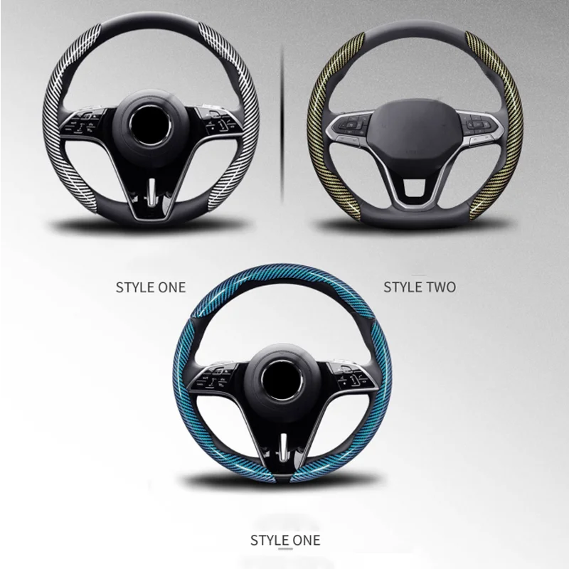 Чехол на руль автомобиля из углеродного волокна для Kia Ceed Sportage Picanto Cerato Seltos Soul Rio 3 4
