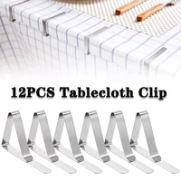 12 pcs stainless steel tablecloth tables cover clip holder cloth clamps picnic wedding party promenade home garden supplies