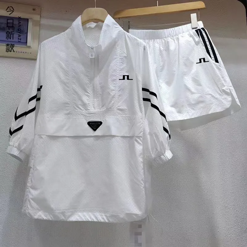 

2023 New Goods Golf Set Women's Golf Clothing Summer Sunscreen Jacket Horse Golf Shorts 2-piece Tennis Women's Golf Wear