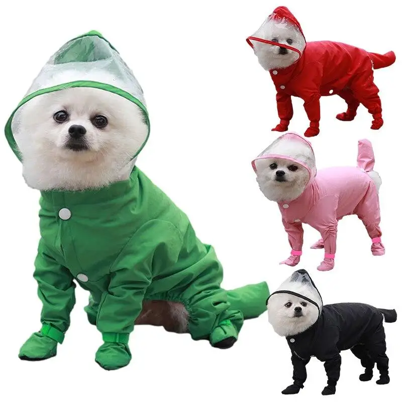 

Pet Dog Raincoat Waterproof Jacket Clothes for Small Dogs Puppy Rainwear Raincoat with Shoes Chihuahua Pet Jumpsuit Pet Clothing