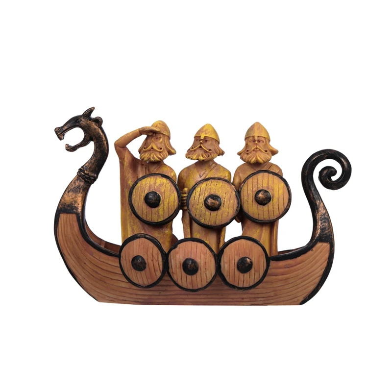 

Creative Painted Resin Crafts Soldier Shield Dragon Boat Boat Home Retro Decoration Decoration Dragon Boat Festival Gift