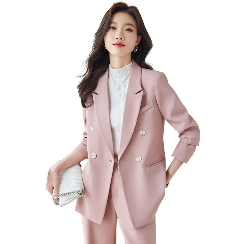 2023 New Women's Long Sleeve Professional Western-style Suit Trousers Official Interview Sales Workwear 329