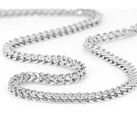 vnox 3mm franco chain necklaces for men never fade stainless steel foxtail chain cubic double layered cuban geometric chain