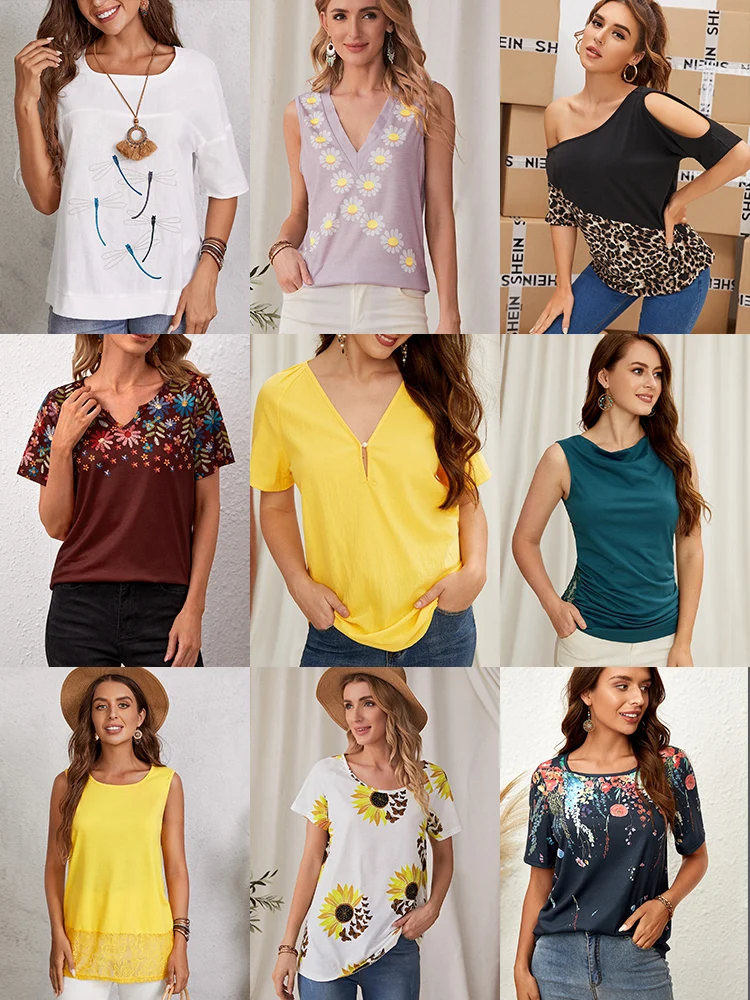 [Самые дешевые] Оптовая продажа новая летняя футболка вязаный Топ не