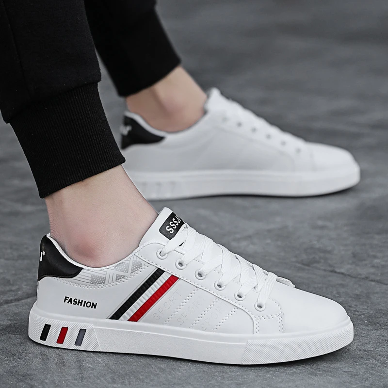 2023 Men's Casual Shoes Lightweight Breathable Men Shoes Flat Lace-Up Men Sneakers White Business Travel Unisex Tenis Masculino
