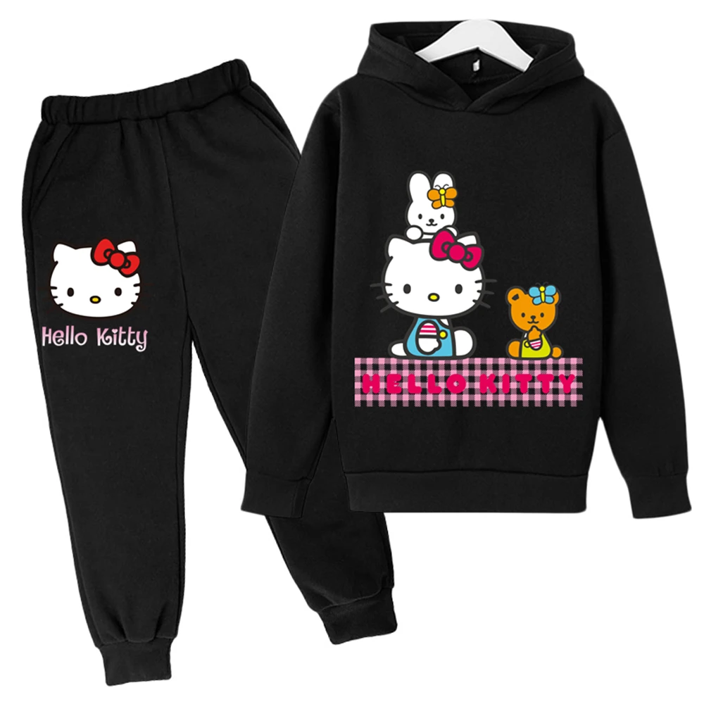 Купи Spring Autumn Baby Boys Hello Kitty Sets Clothes Kids Long Sleeve+Pants Hello Kitty Tracksuits Children Cartoon Cosplay Clothing за 599 рублей в магазине AliExpress