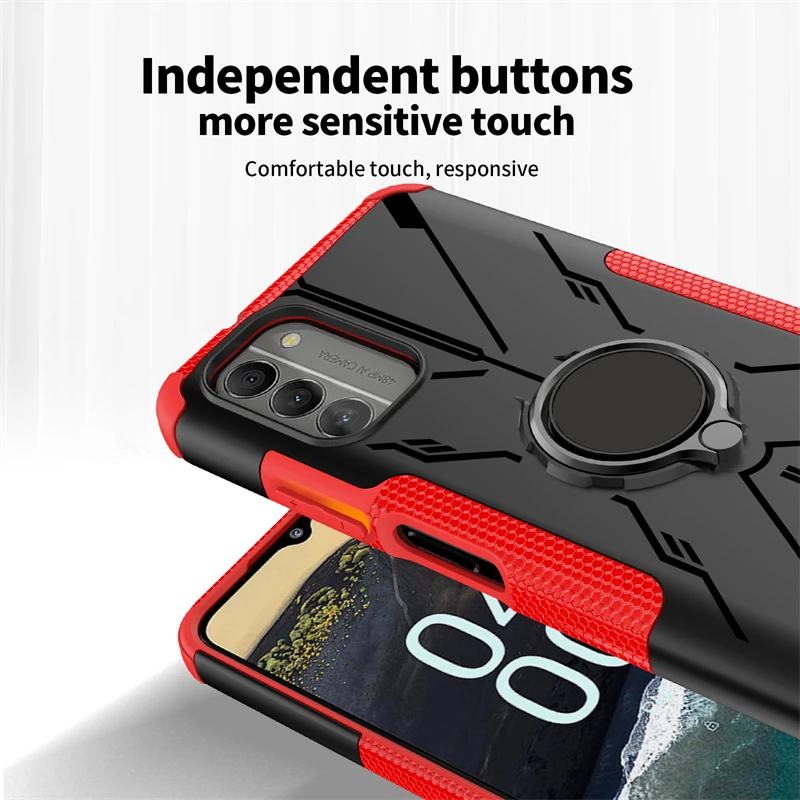 For Nokia G400 Case For Nokia G400 Cover Armor Silicone Shockproof Rubber Stand Ring Protector Case For Nokia G400 Cover