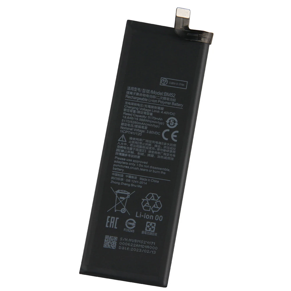 Сменный аккумулятор BM52 для Xiaomi CC9 Pro Note 10 Note10 Pro, аккумуляторная батарея для телефона 5260 мАч