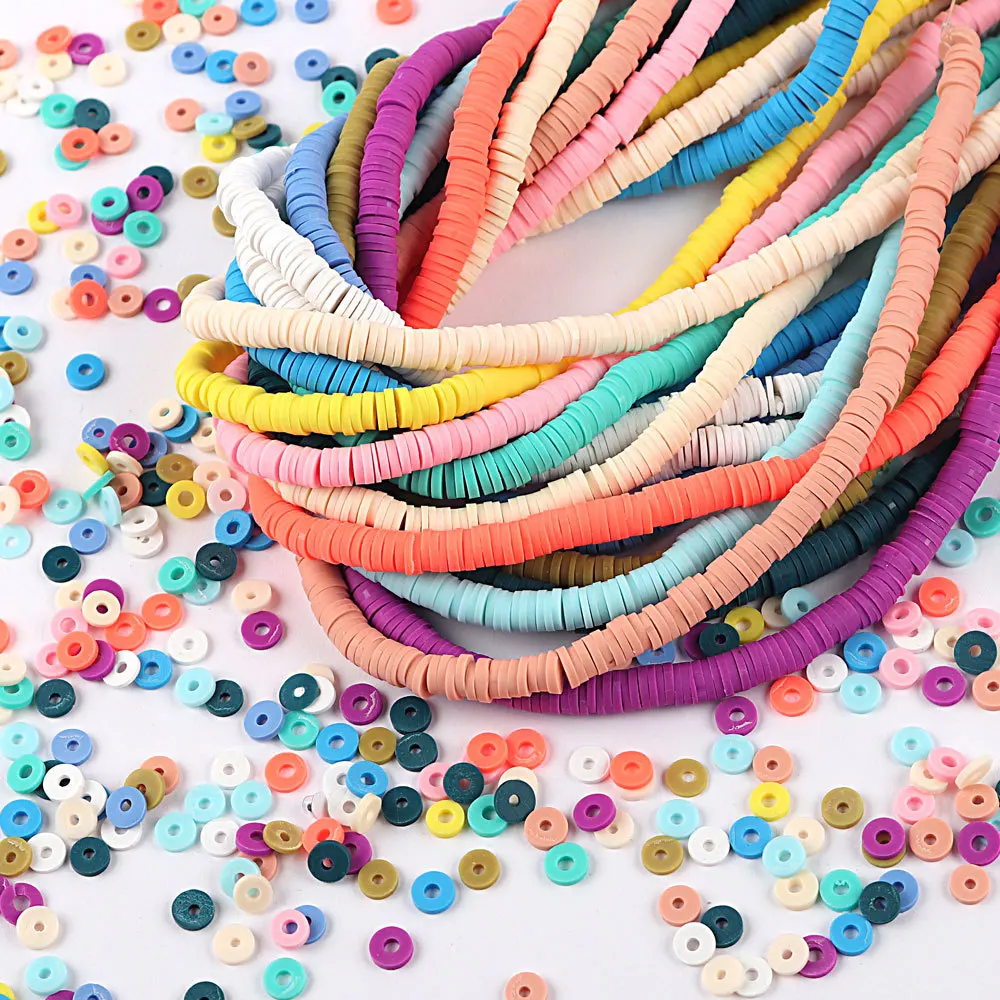 

New Color 350pcs/Strand 6mm Flat Round Clay Beads Loose Spacer Bead For Jewelry Making Findings DIY Bracelet Necklace NO.1-NO.31