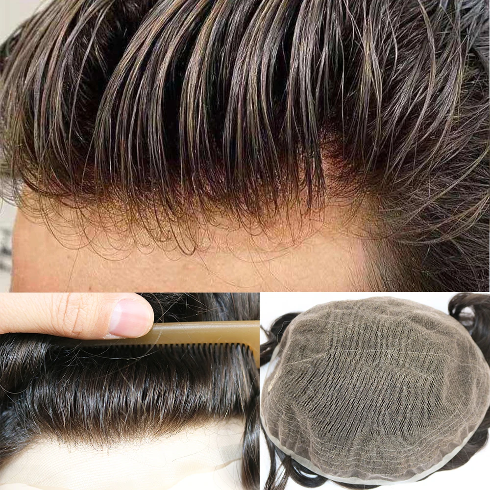 Swiss Full Lace Men&rsquo;s Toupee European Touch Real Indian Hu