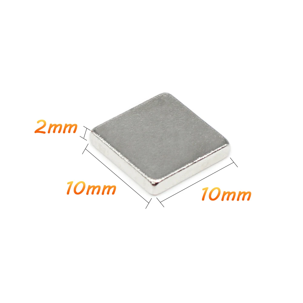 10/20/50/100/150/200/300/1000PCS 10x10x2 Square Strong Powerful Magnets 10*10*2 mm Block Rare Earth Neodymium Magnet 10x10x2mm |