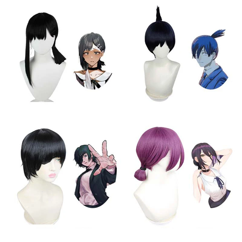 

Парики для косплея аниме «бензопила», термостойкие синтетические волосы для ролевых игр, вечерние Ринок на Хэллоуин, 30-45 см