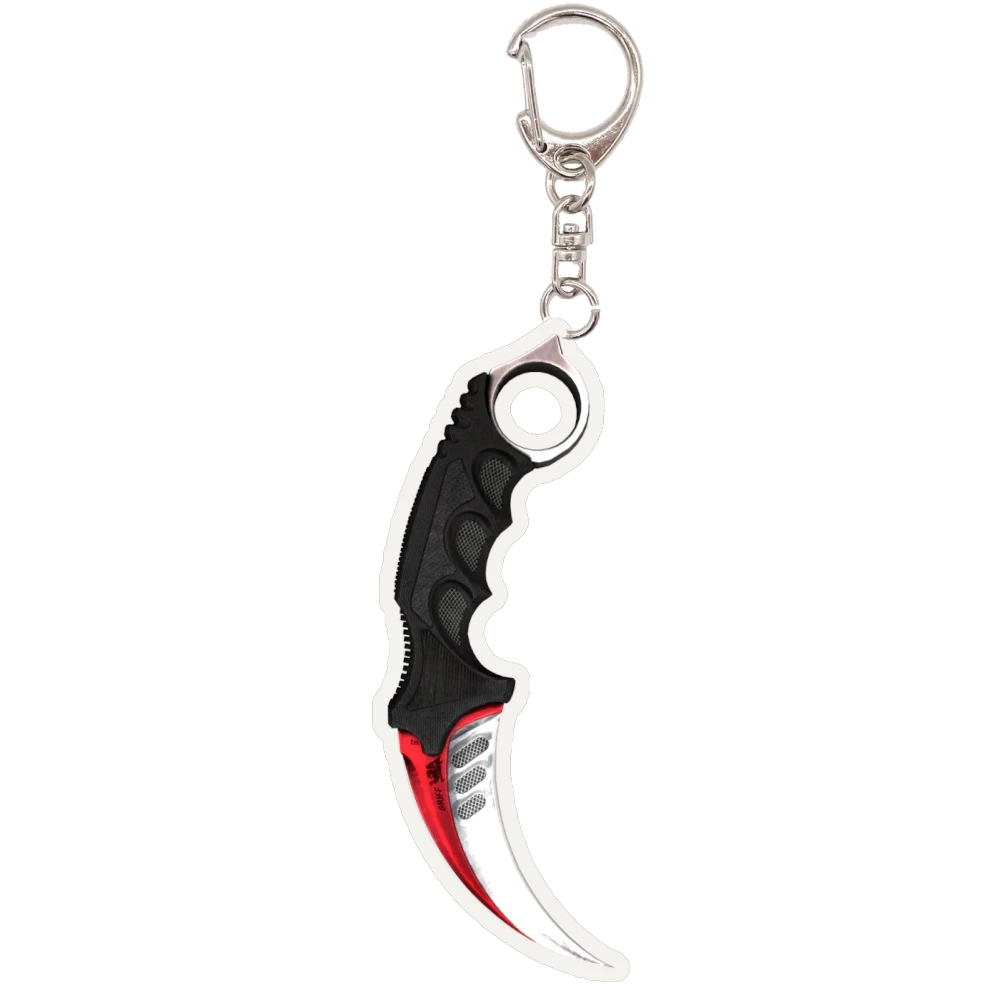 Фото 10CM игра CS GO KARAMBIT случай закалки акриловых ключей тактический геймер нож модели кулон рюкзак висит аксессуары №2