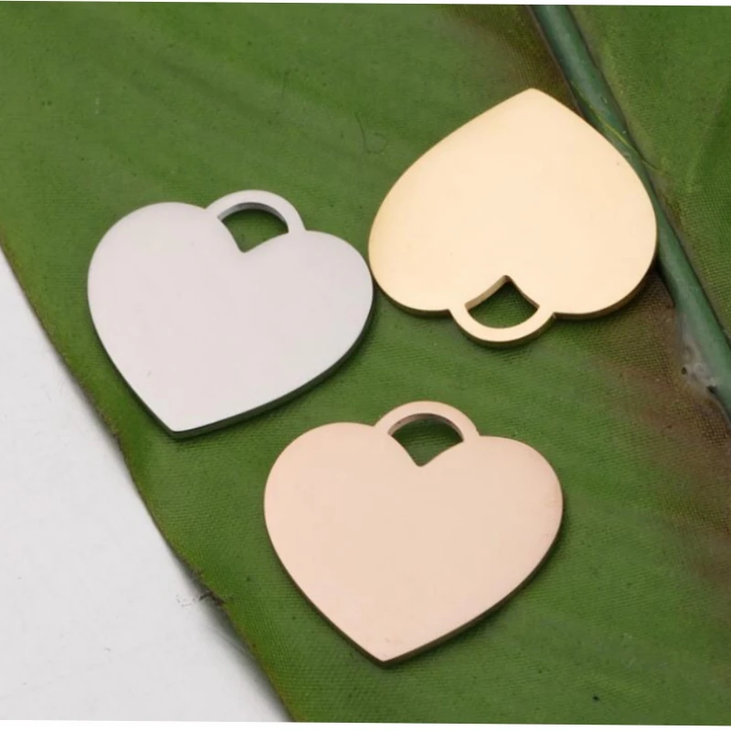 

20Pcs/Lot Peach Heart Charms Mirror Polish Stainless Steel Charms DIY Making Necklace Bracelet Keychain Connector Charms