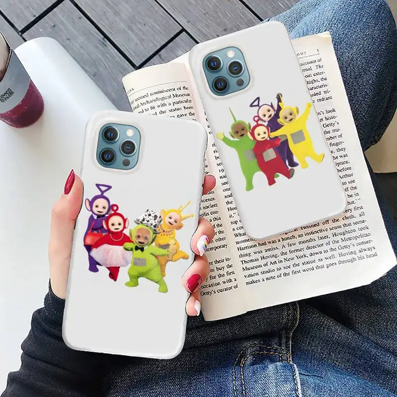

Teletubbie cute cartoon Phone Case Candy Color for iPhone 6 7 8 11 12 13 s mini pro X XS XR MAX Plus