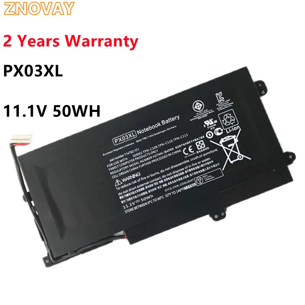 

ZNOVAY PX03XL Laptop Battery For HP ENVY 14 Sleekbook HSTNN-LB4P TPN-C110 714762-2C1 11.1V 50WH