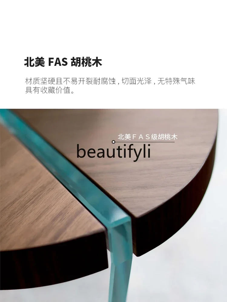 Размер комбинированный кофейный столик подвесной стеклянный ореховый массив