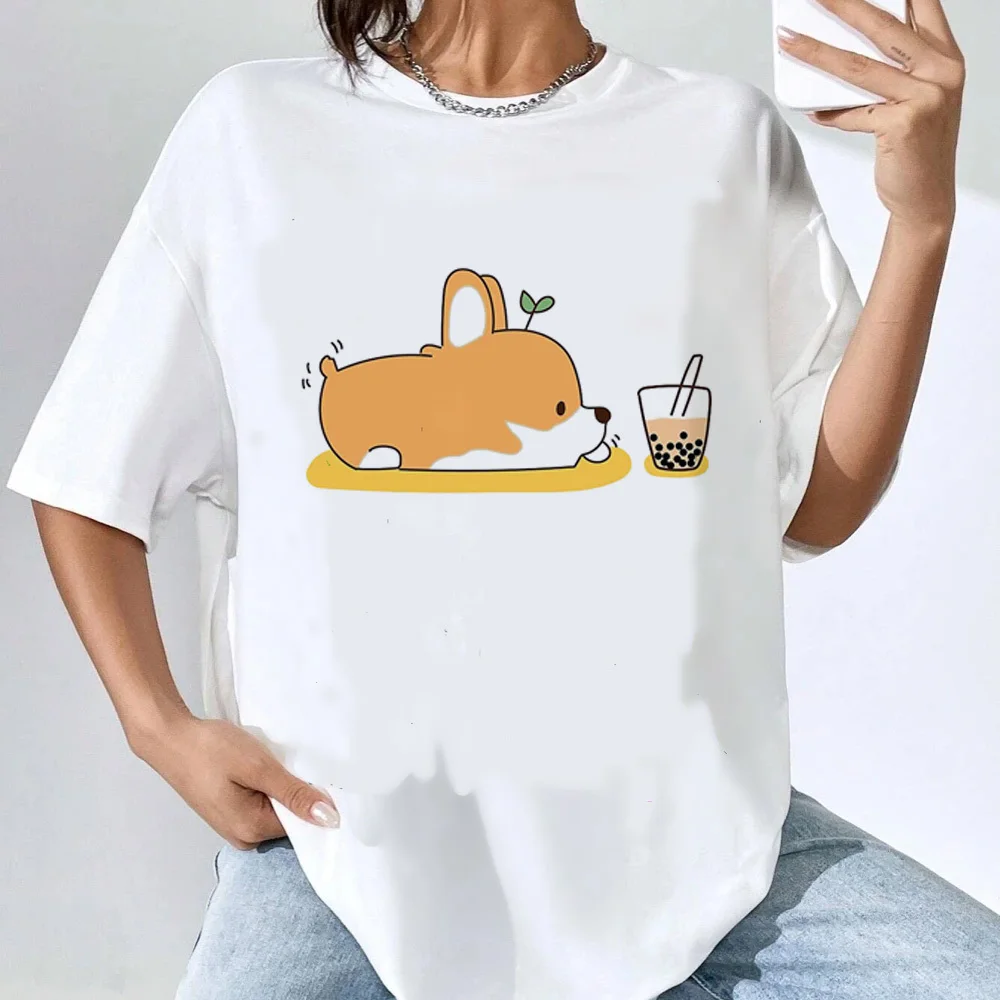 Shiba Inu shirt teen Trendy korean clothes aesthetic Punk top tees Pop Culture streetwear Gothic