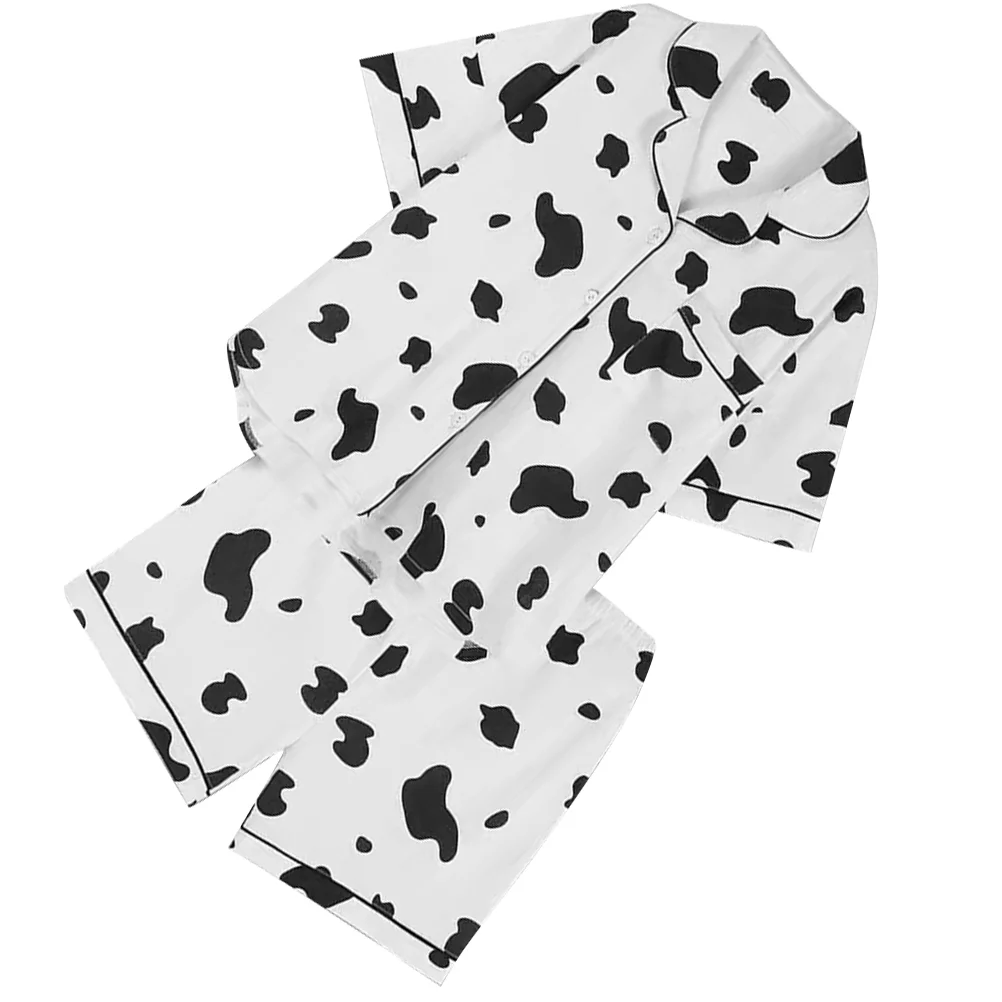 Night Shirts Women Sleepwear New Year Cow Costume Cotton Sleepwear Women Cow Print Accessories Print Sleepwear Womens Comfy Sets