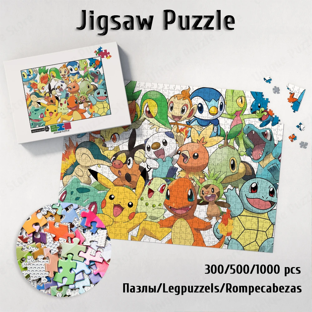 

Pokemon Pikachu Jigsaw Puzzle Cartoon Cute Pet Elf Toys Hobbies Children Toys Japanese Style Montessori Toys Children Restless