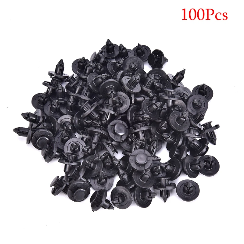 

100Pcs 8mm Plastic Rivet Fastener Mud Flaps Bumper Fender Push Clips Fastener Clip Automobiles