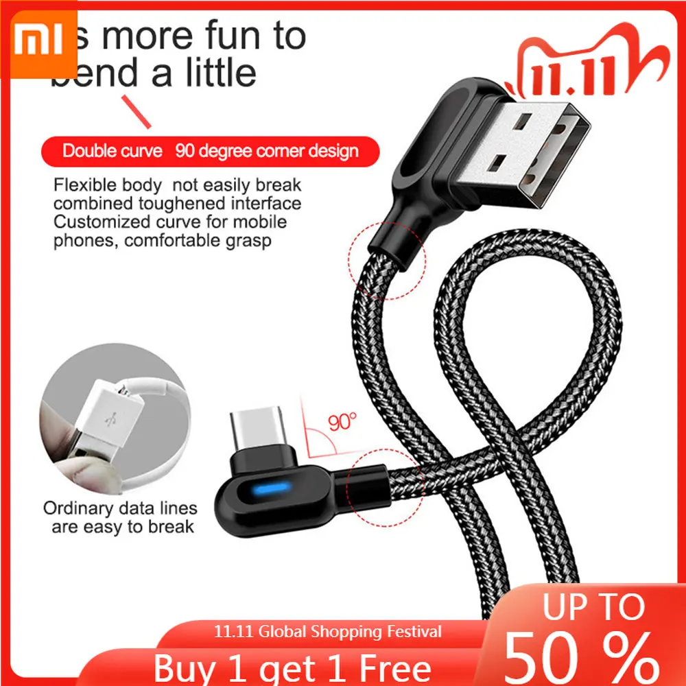 

Игровой кабель для передачи данных Xiaomi, утолщенный долговечный кабель для сбора данных для Huawei Oppo Vivo Type-c Game, зарядный кабель для передачи да...