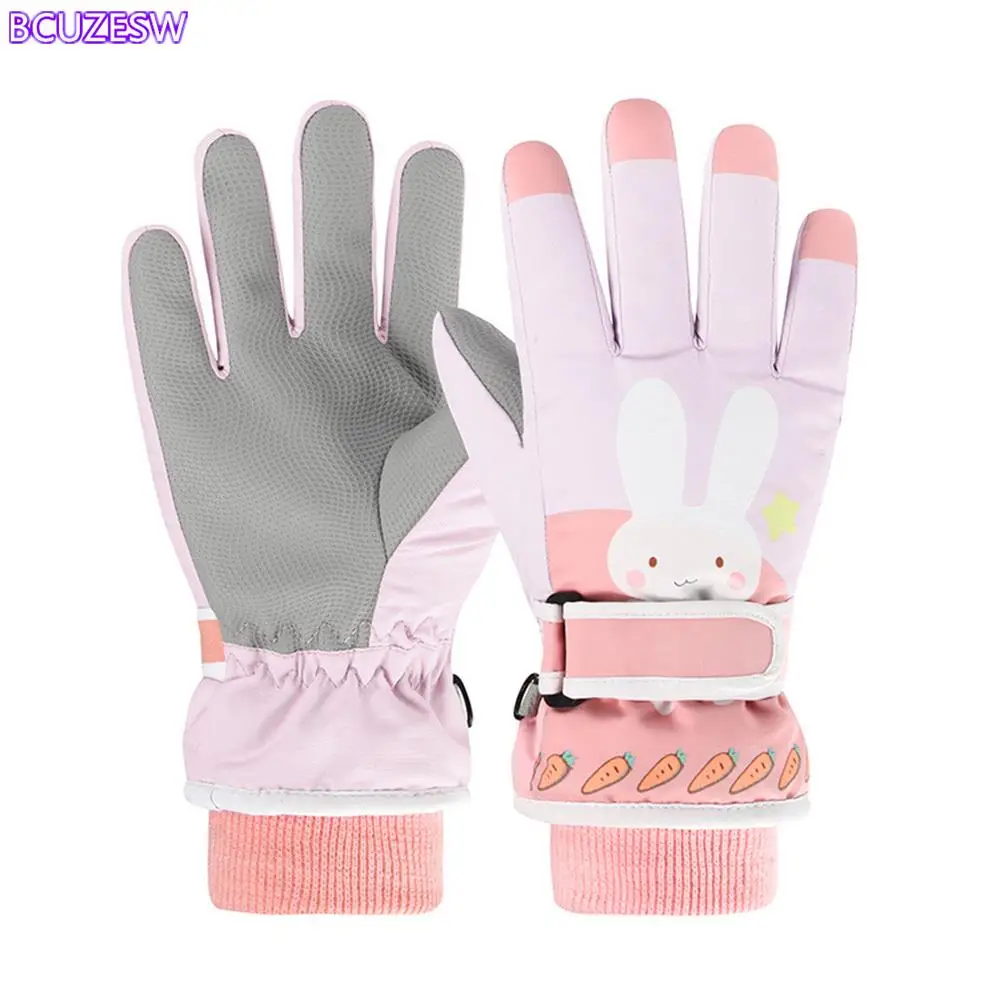 Kids Winter Snow Ski Gloves Cold Weather Windproof Warm Skiing Snowboard Sport Mittens For Girls Drop Shipping Waterproof