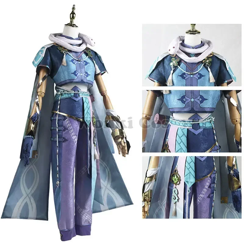 Костюм для косплея Baizhu из игры удар парик бай Чжу Liyue Бай карнавальные костюмы