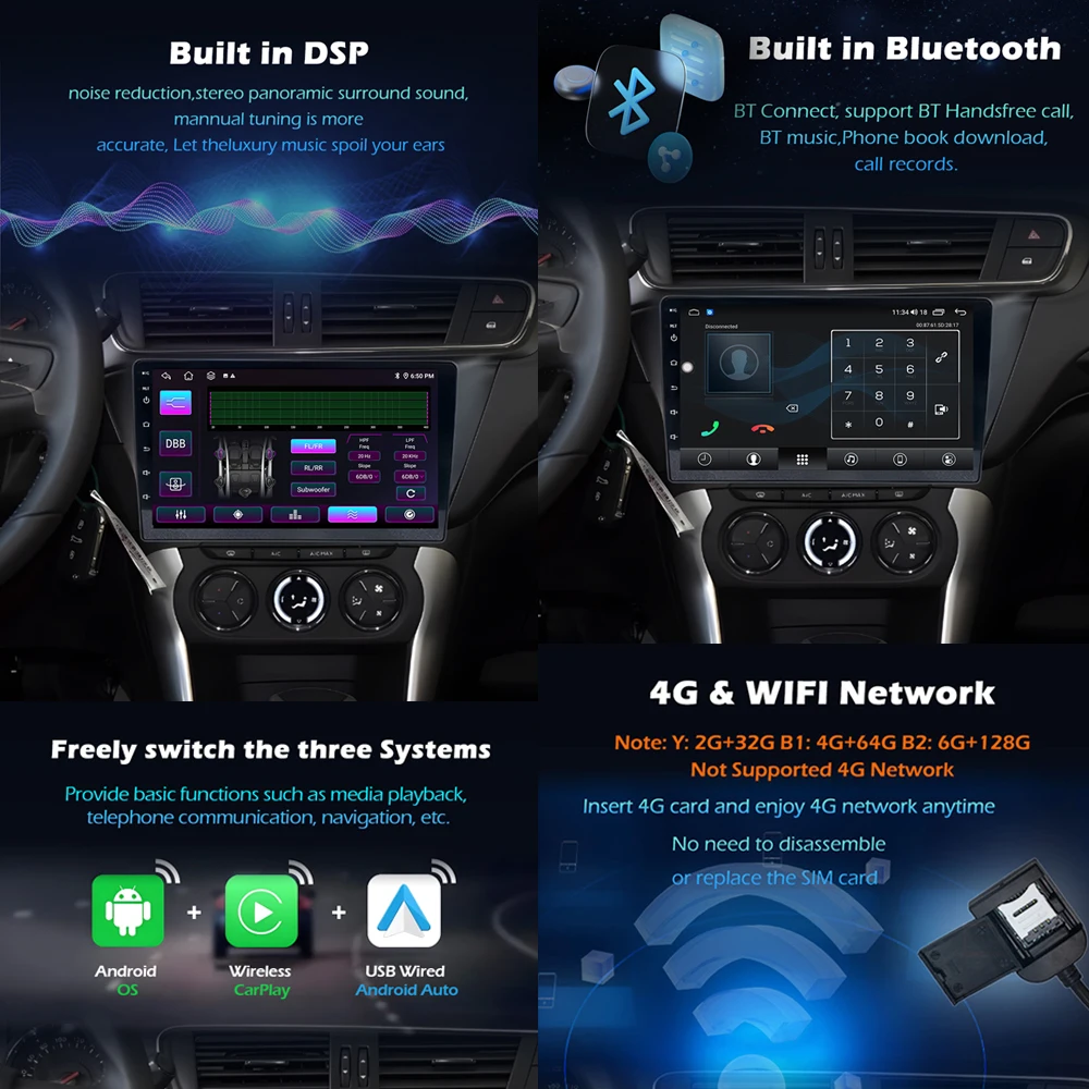 Фото Беспроводной CarPlay для Buick Regal 2009-2013, для Opel Insignia 2008-2012, WiFi, Android 14, автомобильная магнитола, WIFI, навигация, GPS, BT, 9 дюймов №3
