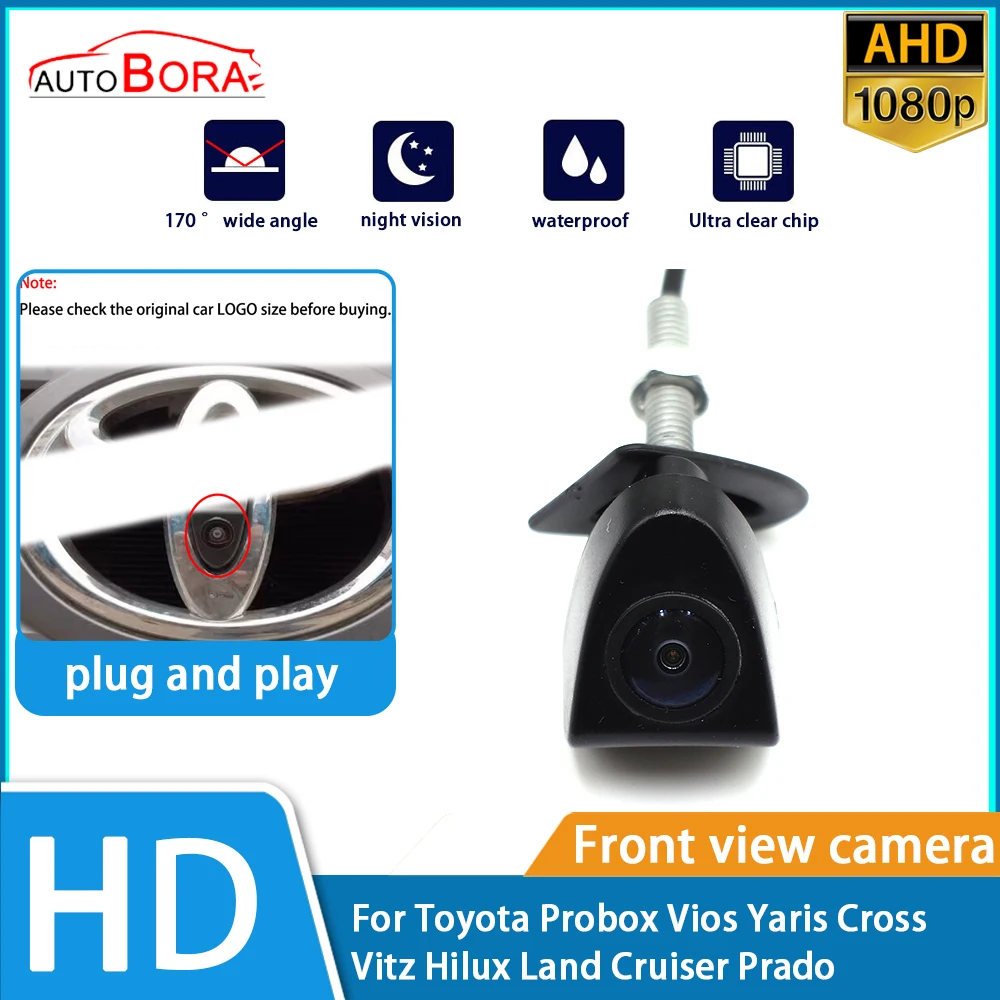 ZhuCamX Clear Night Vision LOGO парковочная камера переднего вида для Toyota Probox Vios Yaris Cross Vitz Hilux Land