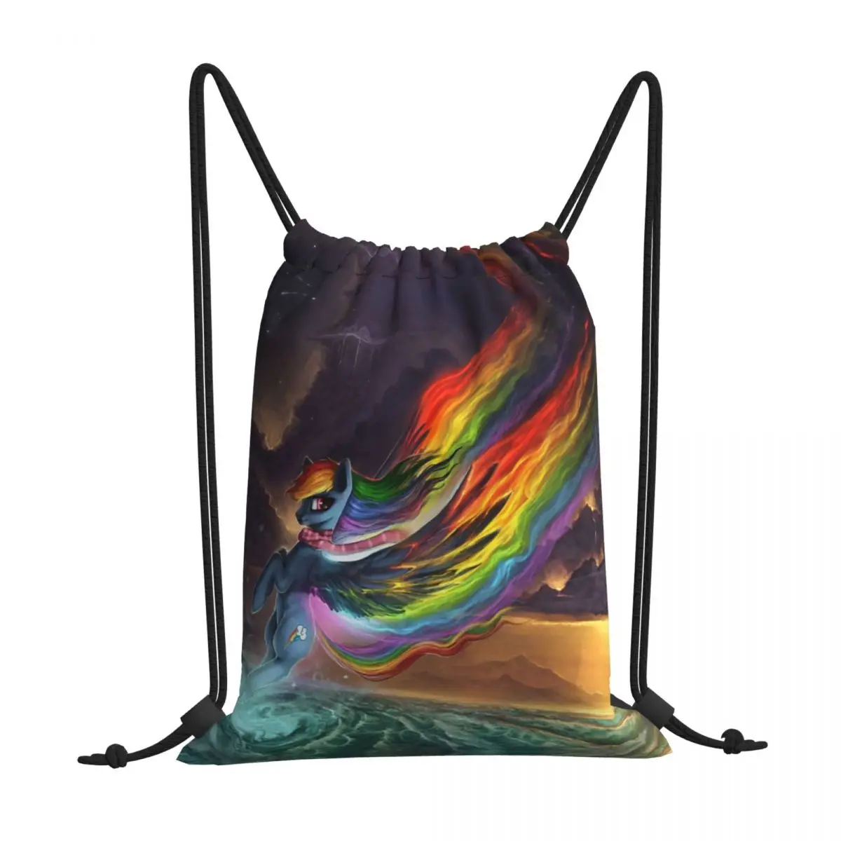 

Rainbow Dash Art Ponies My Little Pony Kawaii Drawstring Bags Travel Shoe Teen Portable Rucksack Pouch