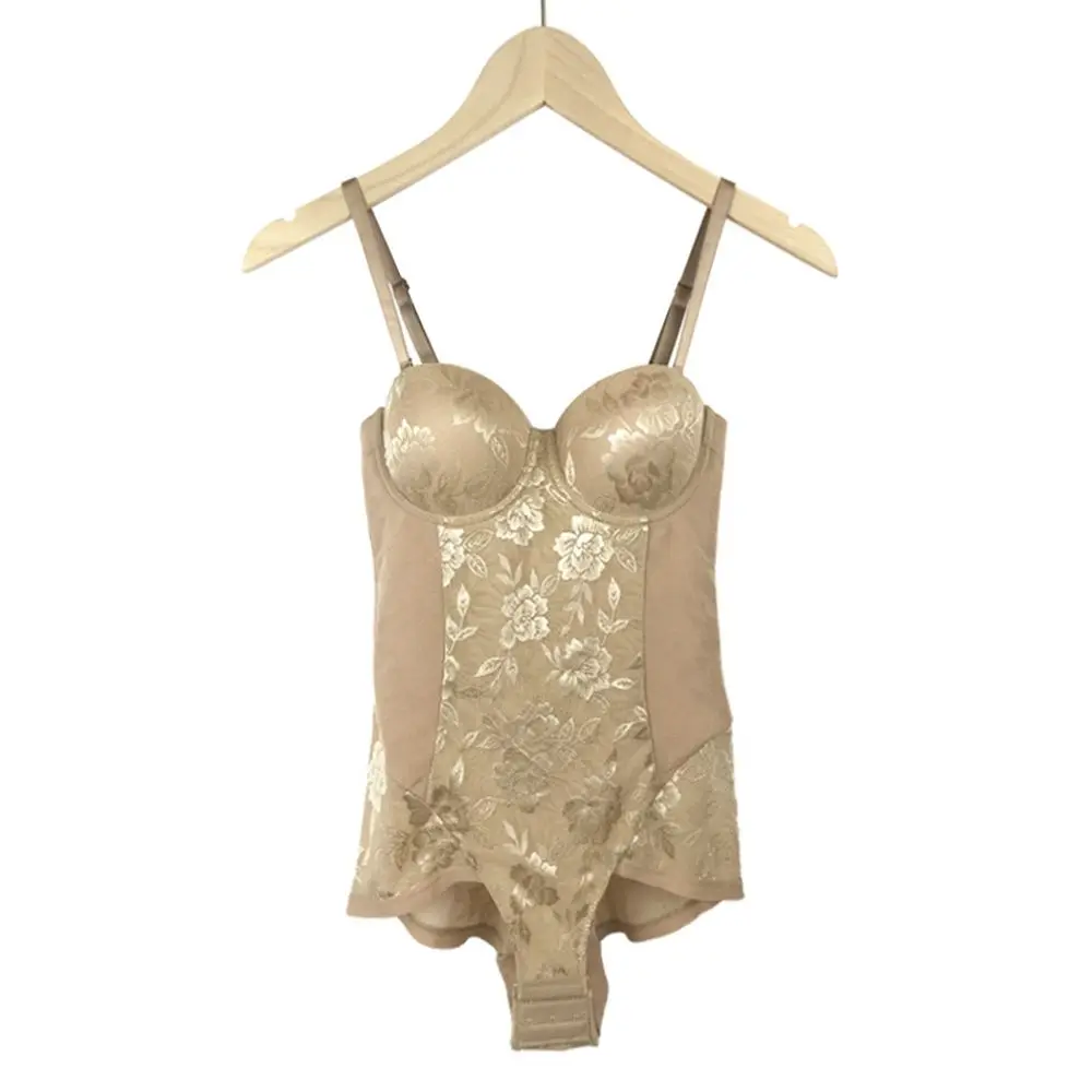 Women Body Shapewear Lace Suspender Bodysuit With Bra Female Abdominal Postpartum Belly Corset Sexy Lingerie Jumpsuit Briefs