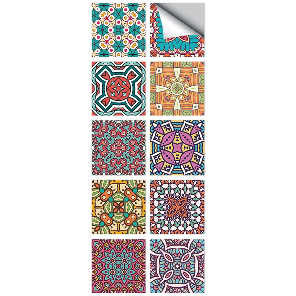 

10 Pcs Wall Sticker Paste Decals Home Tile Decor Mexican Tailgate Kitchen Stickers Pvc Backsplash Wallpaper Dresser Drawer