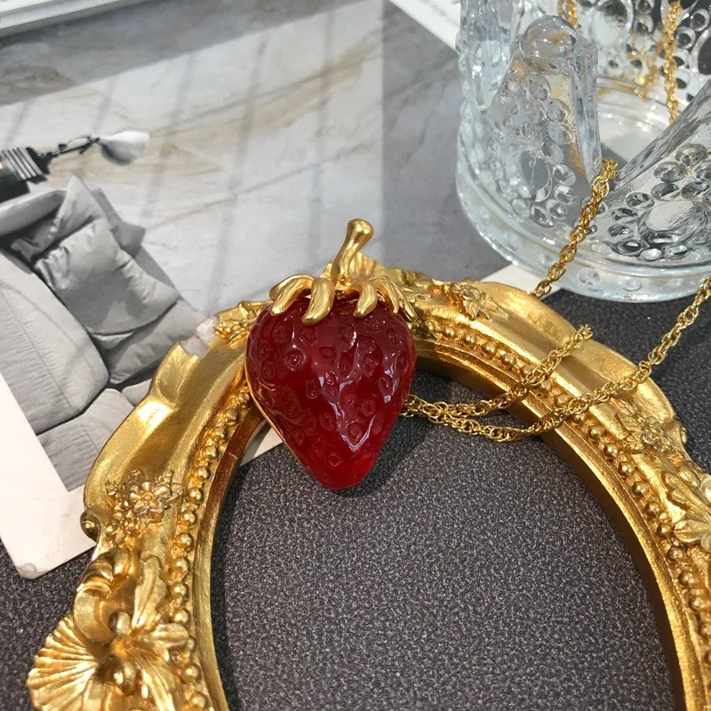 Женские серьги с Красной клубникой Draweye роскошные винтажные элегантные