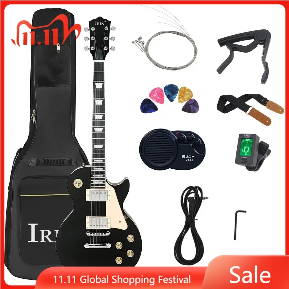 

LP 6 String Electric Guitar 22 Frets Maple Body Electric Guitarra with Bag Amp Tuner Capo Strap Picks Guitar Parts & Accessories